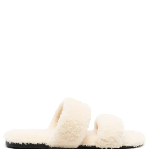 Saint Laurent shearling flat slides