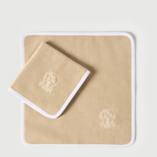 Brunello Cucinelli 2-piece cotton terrycloth hand towel set with embroidery