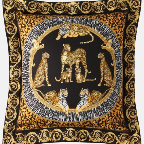 Versace Home Logo printed cotton satin cushion