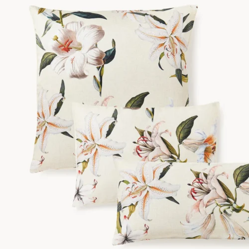 FloriCotton satin cushion cover with floral print