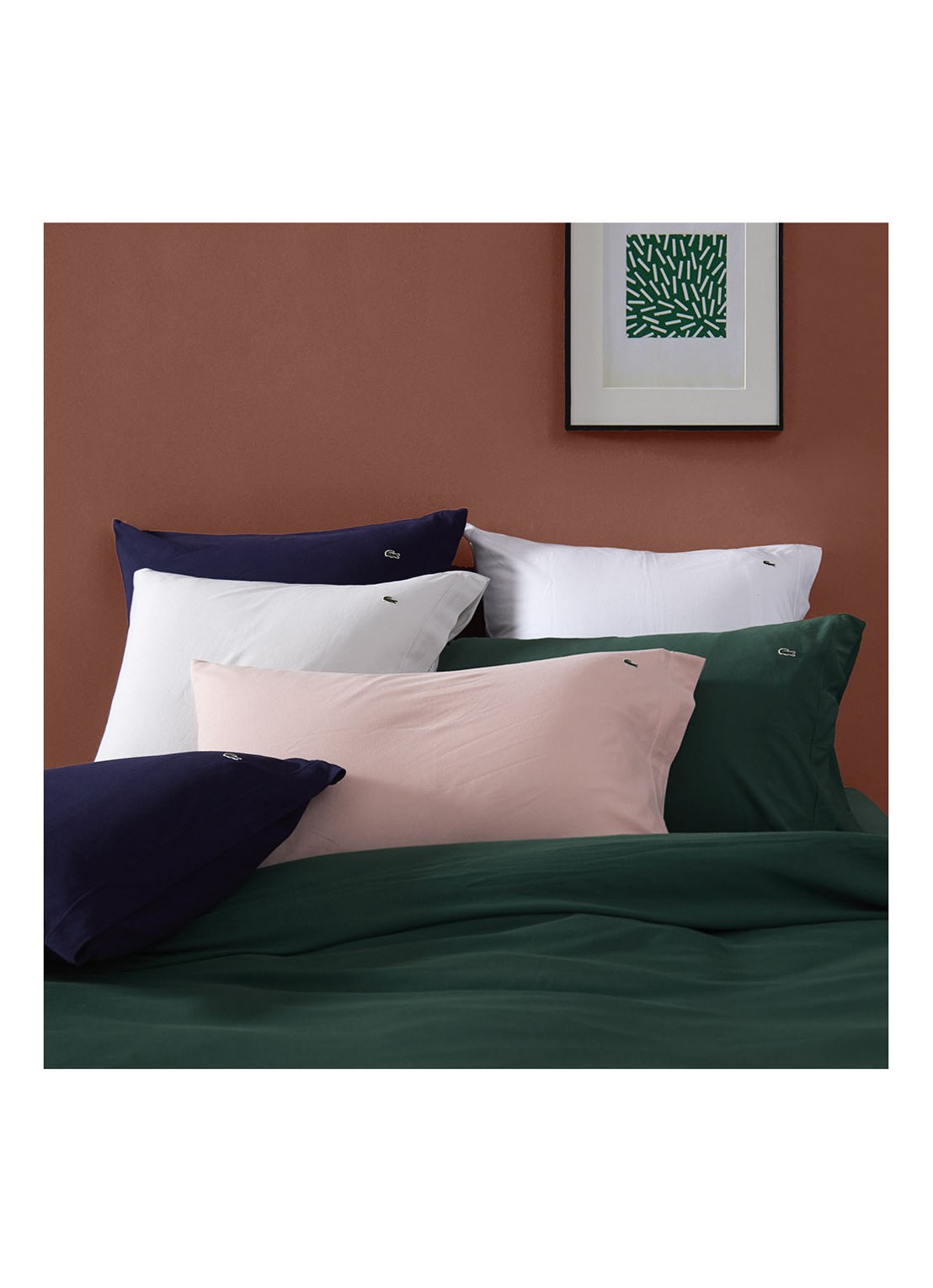 Lacoste Pique Marine pillowcase in cotton with logo 150TC - Image 2